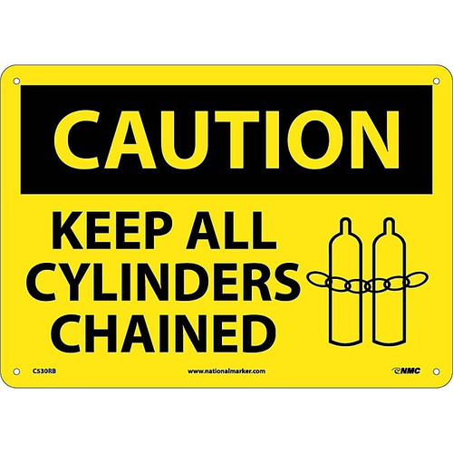 Caution Signs; Keep All Cylinders Chained, Graphic, 10X14, Rigid Plastic (65dd8864e8837636b11edf34_ud)