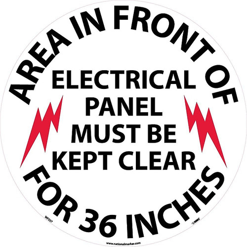 Floor Signs; Walk On, Area In Front Of Electrical Panel Must Be Kept Clear For 36 Inches, 17 Dia (65dd8894e8837636b11edfd6_ud)