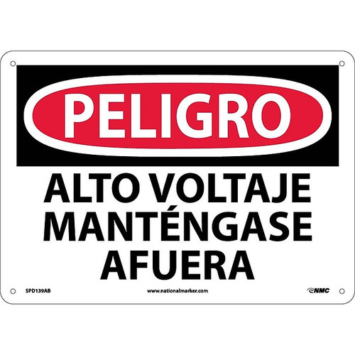 Peligro, Alto Voltaje Mantengase Afuera, 10X14, .040 Aluminum, Danger Sign (65dd8895e8837636b11edfe0_ud)