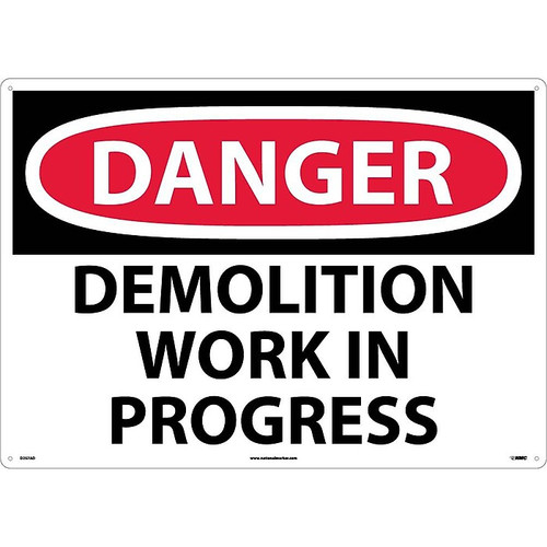 Demolition Work In Progress, 20X28, .040 Aluminum, Danger Sign (65dd88a3e8837636b11edffb_ud)