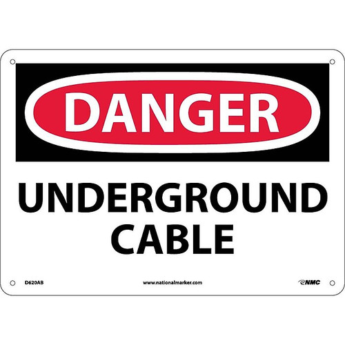 Danger, Underground Cable, 10X14, .040 Aluminum (65dd88e5e8837636b11ee0f3_ud)