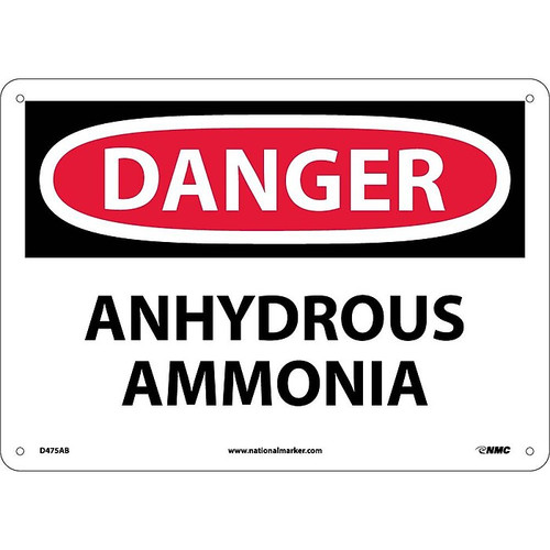 Danger Signs; Anhydrous Ammonia, 10X14, .040 Aluminum (65dd88f3e8837636b11ee10b_ud)