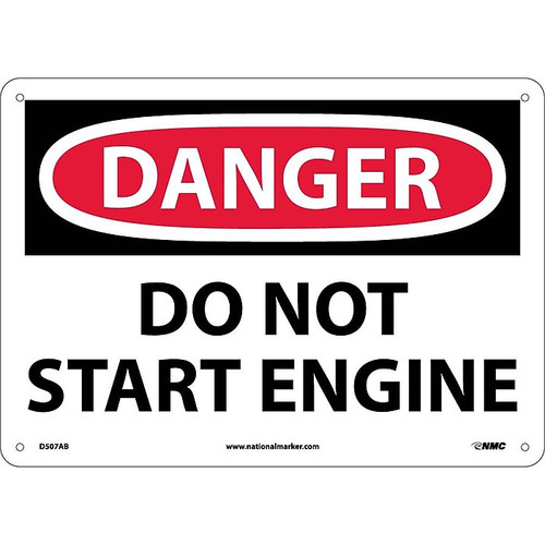 Danger, Do Not Start Engine, 10X14, .040 Aluminum (65dd8914e8837636b11ee189_ud)