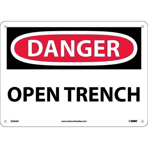 Danger Signs; Open Trench, 10X14, .040 Aluminum (65dd895ae8837636b11ee242_ud)