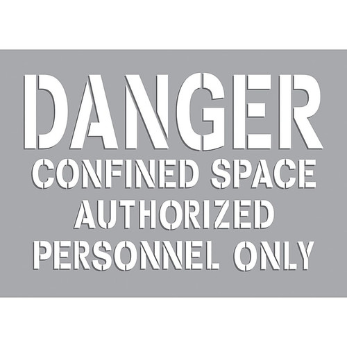Accuform Stencil, DANGER CONFINED SPACE AUTHORIZED PERSONNEL ONLY, 7"x10", Plastic (CST714)