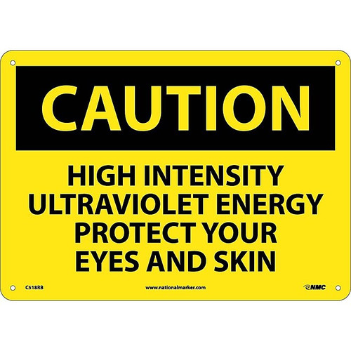 High Intensity Ultraviolet Energy Protect Your Eyes And Skin, 10X14, Rigid Plastic, Caution Sign (65dd89f6e8837636b11ee46a_ud)