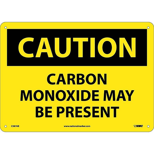 Carbon Monozide May Be Present, 10X14, .040 Aluminum, Caution Sign (65dd8a50e8837636b11ee57a_ud)