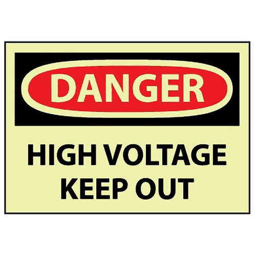 Danger, High Voltage Keep Out, 10X14, Adhesive Vinylglow (65dd8a61e8837636b11ee5c1_ud)