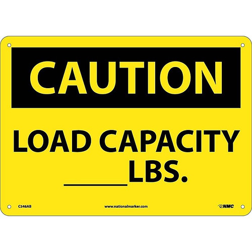 Caution Signs; Load Capacity__Lbs., 10X14, .040 Aluminum (65dd8a80e8837636b11ee62f_ud)
