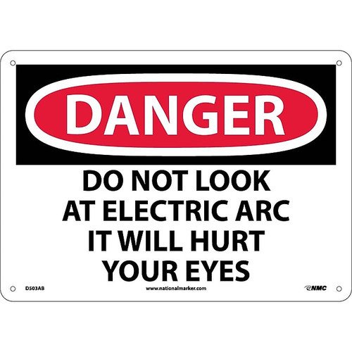 Do Not Look At Electric Arc It Will Hurt Your Eyes, 10X14, .040 Aluminum, Danger Sign (65dd8aa0e8837636b11ee696_ud)