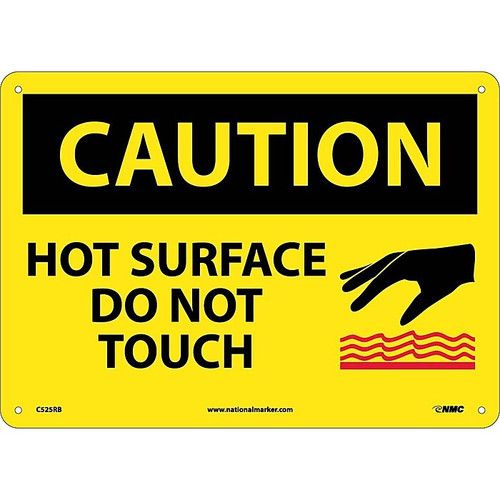 Caution Signs; Hot Surface Do Not Touch, Graphic, 10X14, Rigid Plastic (65dd8b24e8837636b11ee85b_ud)