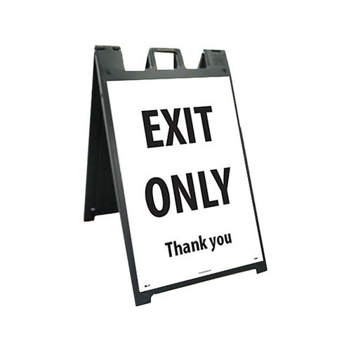 National Marker A-Frame Sign & Stand Kit, "Exit Only," 45" x 25", White/Black (SFS115C-KIT)