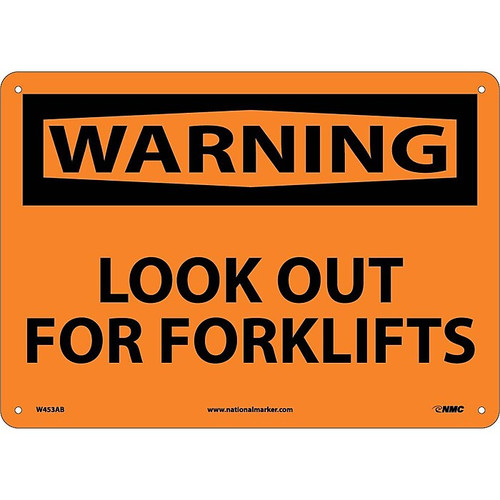 Warning Sign; Lookout For Fork Lifts, 10X14, .040 Aluminum (65dd8c37e8837636b11eec26_ud)