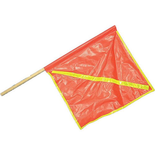 Mutual Industries Reflective Highway Safety Flag, 18" x 18" x 27", Orange, 10/Box (65dd8c69e8837636b11eecd0_ud)