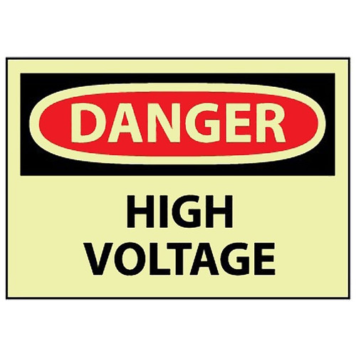 Danger, High Voltage, 10X14, Adhesive Vinylglow (65dd8c88e8837636b11eed3e_ud)