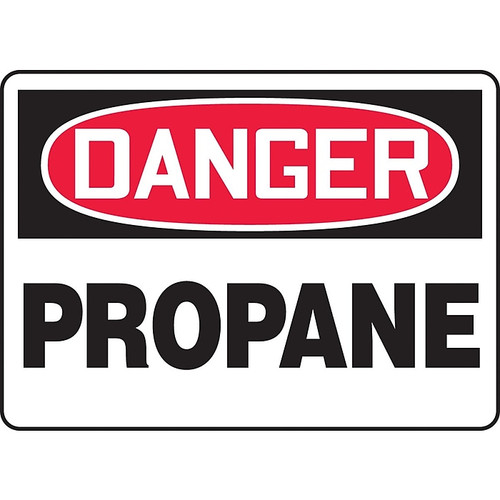 Accuform 7" x 10" Aluminum Safety Sign "DANGER PROPANE", Red/Black On White (MCHL083VA)