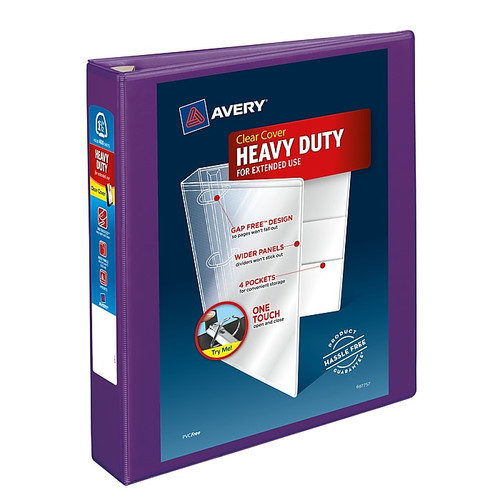Avery Heavy Duty 1 1/2" 3-Ring View Binder with One-Touch EZD Rings, Each (65dd909d0030d3d4782039d6_ud)