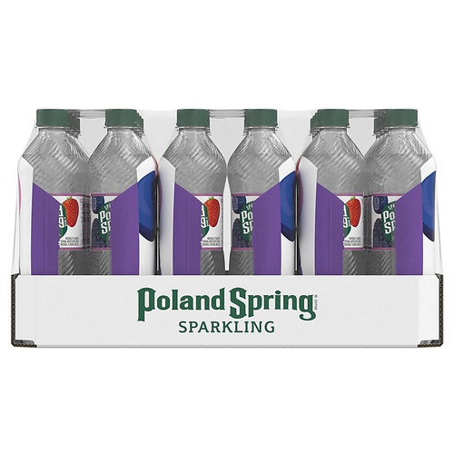 Poland Spring Sparkling Water, Triple Berry, 16.9 oz. Bottles, 24/Carton (12349572)