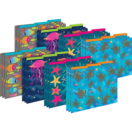 Barker Creek Kai Ola File Folders, 3-Tab, Letter Size, Assorted, 24/Set (4310)