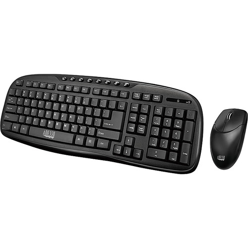 Adesso Wireless Keyboard and Optical Mouse Combo, Black (WKB-1330CB)