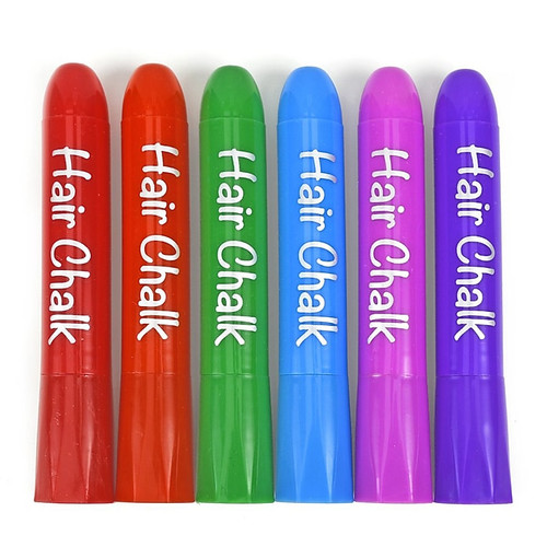 The Pencil Grip Hair Coloring Chalk, 6 Colors Per Pack, 2 Packs (TPG682-2)