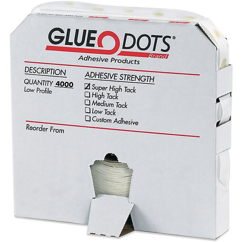Glue Dots® 1/4" Super High Tack Glue Dots, Low Profile, 4000/Case (GD112)