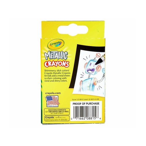 Crayola Metallic Crayons, Assorted Colors, 24/Pack (52-8815)