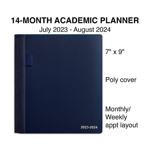2023-2024 Staples 7" x 9" Academic Weekly & Monthly Appointment Book, Blue (ST60360-23)