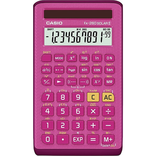 Casio FX260SLRS Pink Solar Scientific Calculator, 144 built-in functions (65dd92470030d3d478204fa9_ud)
