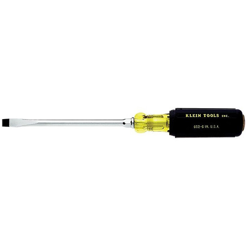 Klien Tools® Heavy-Duty Slotted Keystone-Tip Cushion-Grip Screwdriver, 8" (409-600-8)