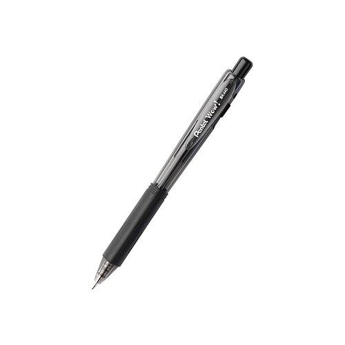 Pentel WOW! Retractable Ballpoint Pens, Medium Point, Black Ink, Dozen (BK440-A)