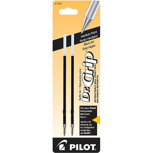 Pilot Dr. Grip Ballpoint Pen Refill, 1.0mm, Medium Point, 2/Pack (65dd92b70030d3d4782054a3_ud)