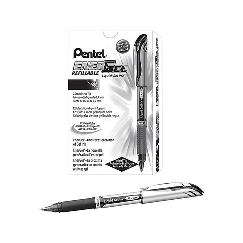 Pentel EnerGel Gel Pens, 0.7mm, Medium Point, 12/Pack (65dd92c40030d3d4782054fc_ud)