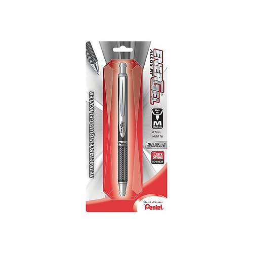 Pentel Metal Alloy Retractable Gel Pen, 0.7mm, Medium Point, Black Ink (65dd92c70030d3d478205517_ud)