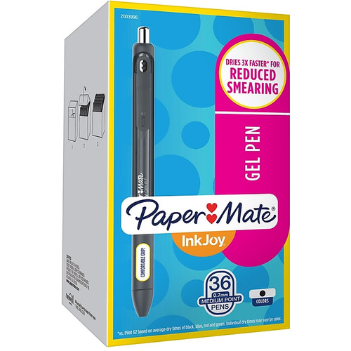 Paper Mate InkJoy Retractable Gel Pen, 0.7mm, Medium Point, 36/Pack (65dd92d00030d3d47820556f_ud)