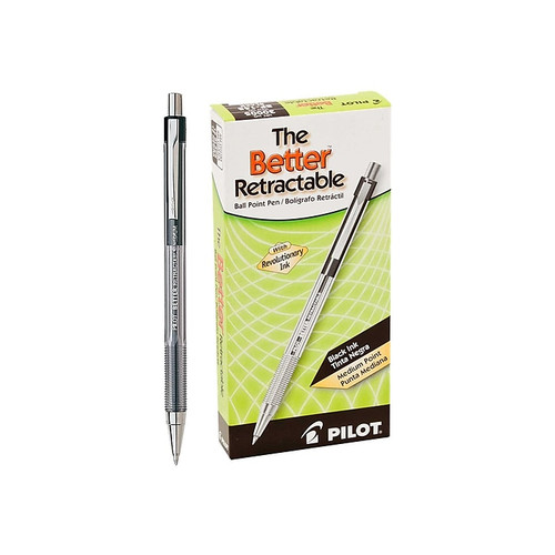 Pilot BetterRetractable Ballpoint Pens, 1.0mm, Medium Point, 12/Pack (65dd92db0030d3d4782055aa_ud)