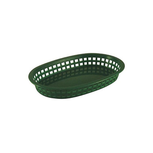 Tablecraft Oval Green Plastic Platter Baskets, 12/CT (1076G)
