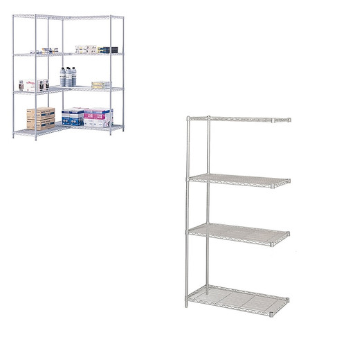 Safco Industrial 4-Shelf Metal Unit, 36", Metallic Gray (5289GR)