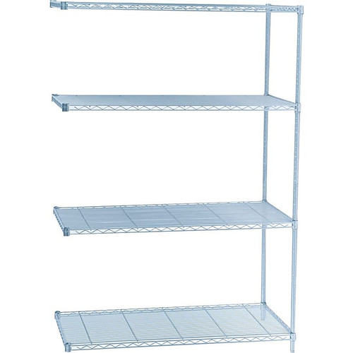 Safco Industrial 4-Shelf Wire Stand Alone, 48.03", Metallic Gray (5295GR)