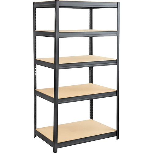 Safco® 6247 Boltless Steel and Particleboard Shelving, 36"(W) x 24"(D), Black (65dd94fe0030d3d478206829_ud)