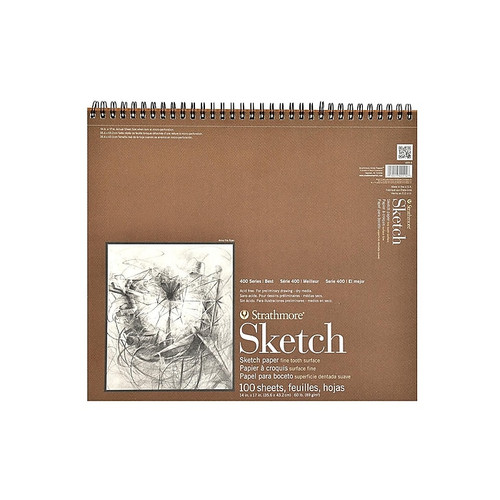 Strathmore 400 Series 14" x 17" Spiral Bound Sketch Pad, 100 Sheets/Pad (60370)