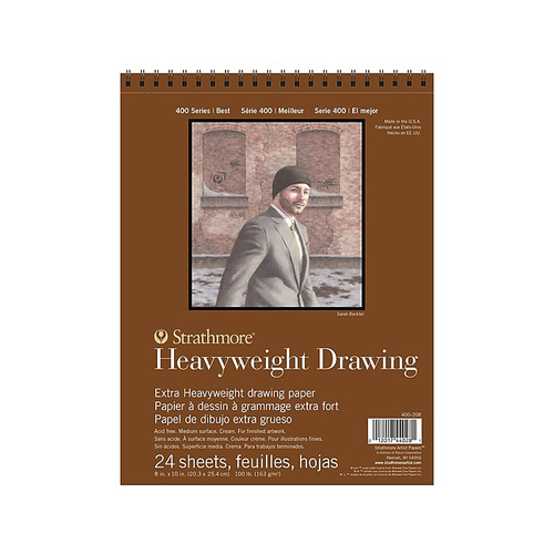 Strathmore 400 Series 8" x 10" Wire Bound Drawing Sketch Pad, 24 Sheets/Pad (SM400208)