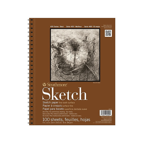 Strathmore 400 Series 9" x 12" Sketch Pad, 100 Sheets/Pad (455-3)