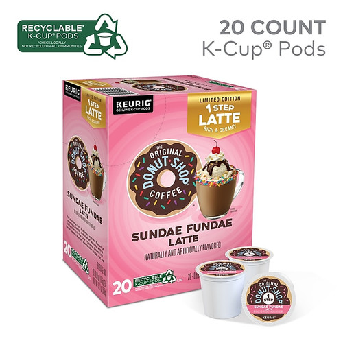 The Original Donut Shop One-Step Sundae Fundae Latte Coffee Keurig® K-Cup® Pods, Dark Roast, 20/Box (5000366594)