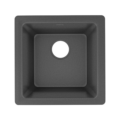 Elkay Quartz Luxe Drop-In/Undermount Single-Bowl Bar Sink, Charcoal (ELX1616CH0)