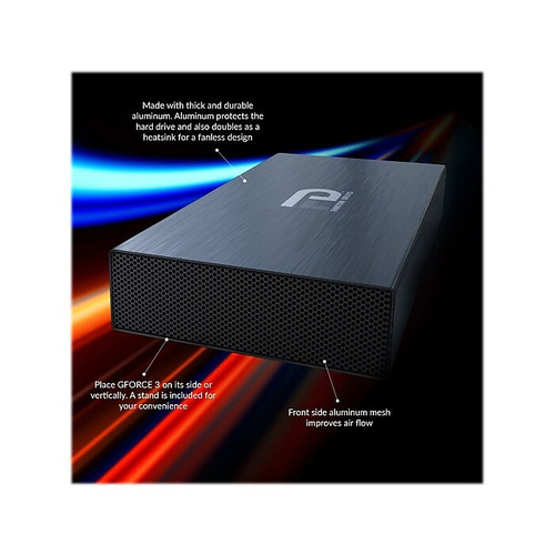 Fantom Drives GFORCE 3 Pro 18TB External USB 3.2, eSATA Hard Drive, Black (GFP18000EU3-TAA)