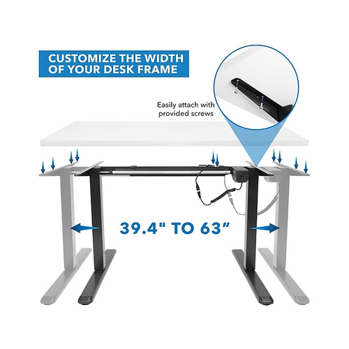 Mount-It! 48"W Adjustable Electric Standing Desk, White/Black (MI-18063)