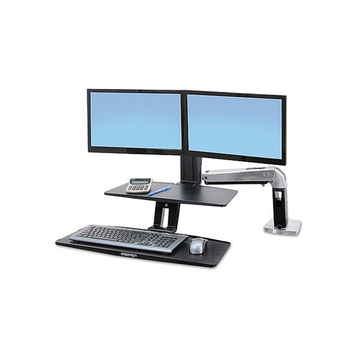 Ergotron WorkFit-A Dual Adjustable Aluminum Desk Converter (24-392-026)