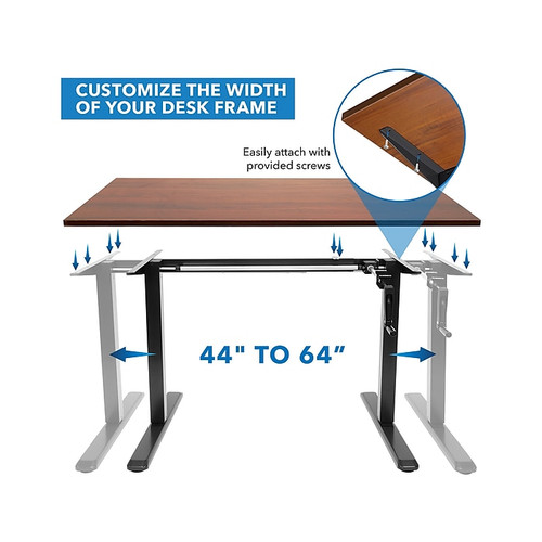 Mount-It! 55"W Adjustable Standing Desk, Brown/Black (MI-18071)