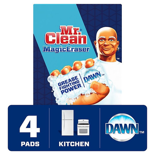 Mr. Clean Magic Eraser Kitchen White Scouring Pad, 4/Pack (51107)